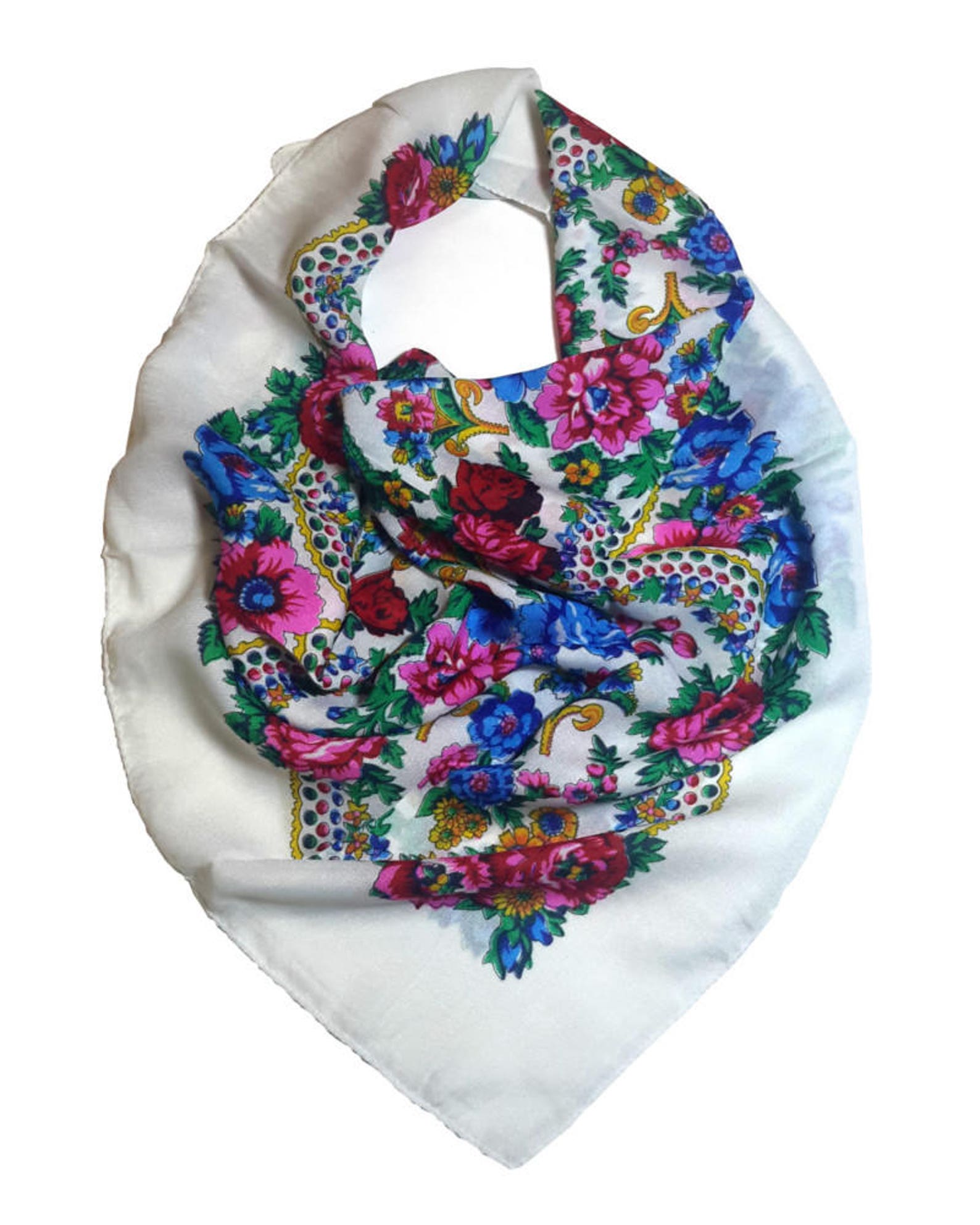 Traditional Polish Folk Head Scarf Traditional Collection Etsy