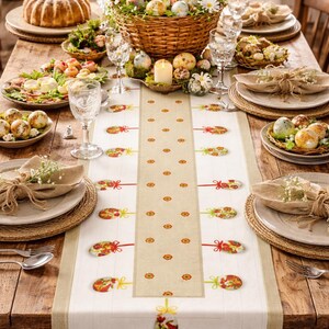 Polish Easter Egg Folk Art Table Linen Topper (Square or Runner)