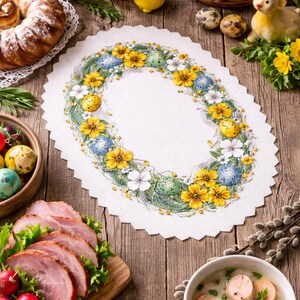Set of 2 Polish Traditional Oval Easter Doily Basket Cover (Lamb, Chicks, Eggs or Flowers)