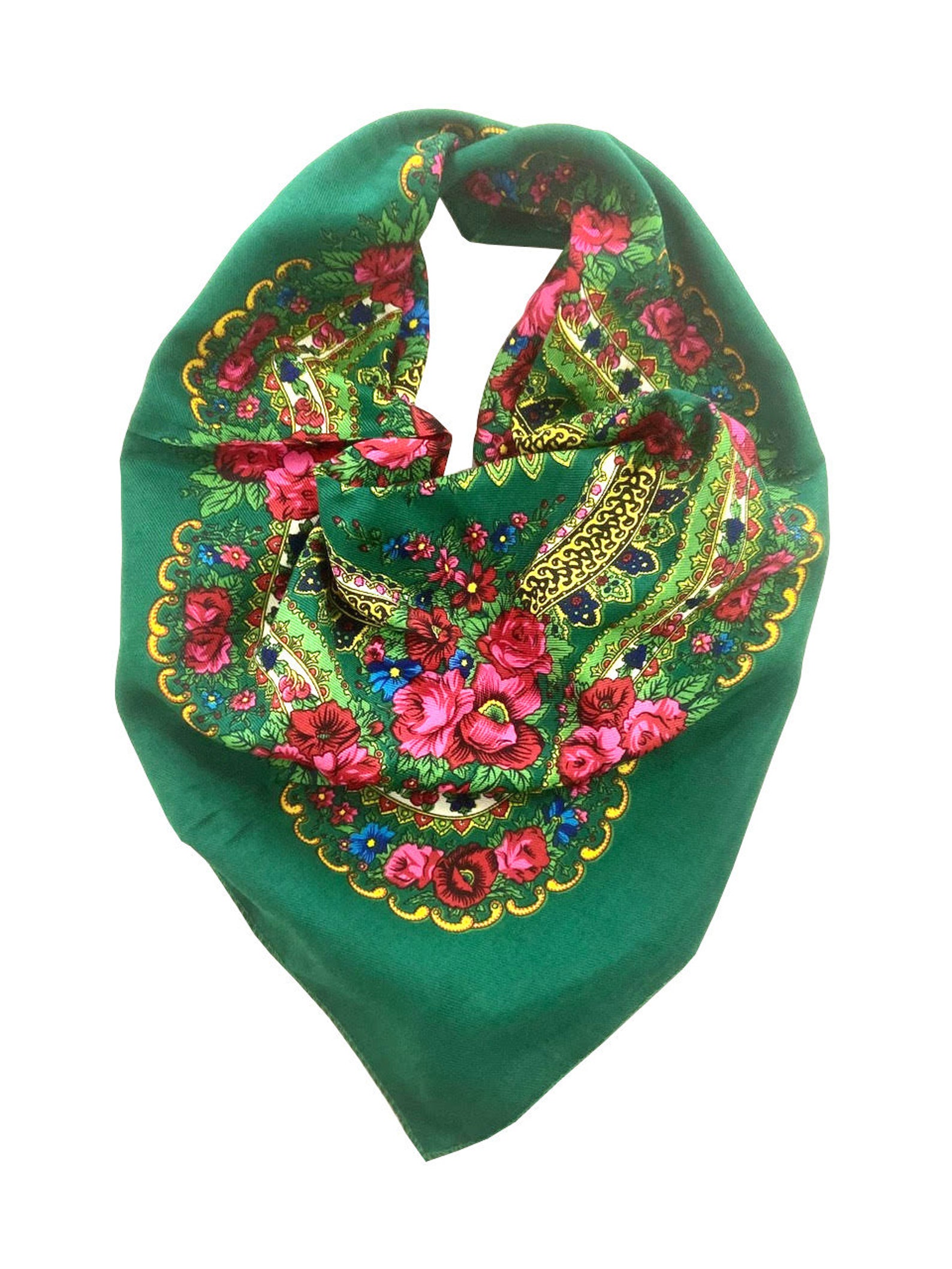 Traditional Polish Folk Head Scarf Cotton Collection Etsy