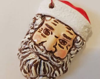 Ceramic Hand-Painted Santa Ornament