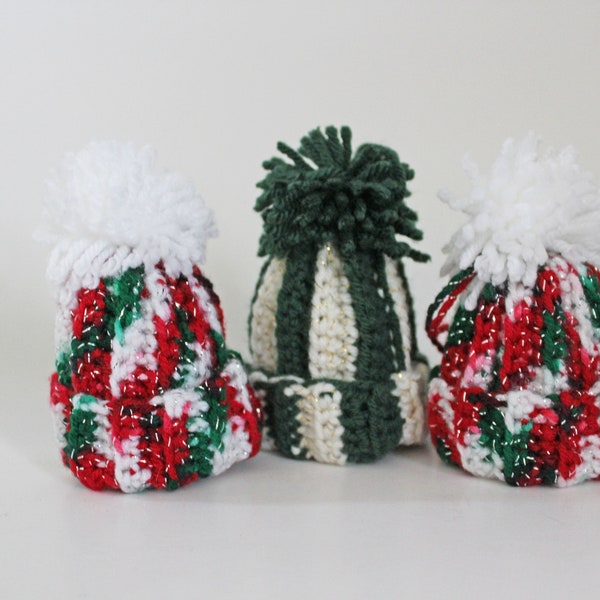 Crocheted Stocking Hat Ornaments