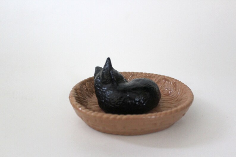 Ceramic Kitten in Basket