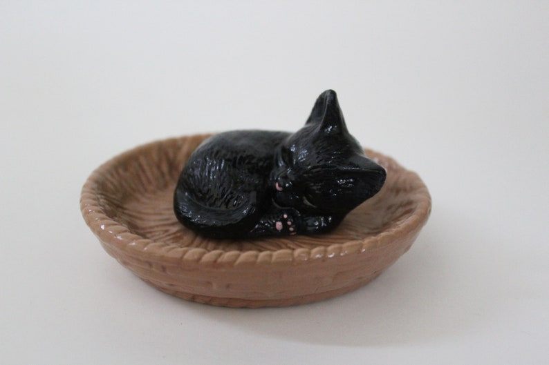 Ceramic Kitten in Basket