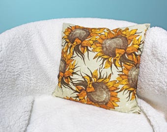 Canvas Sunflower Decorative Pillow