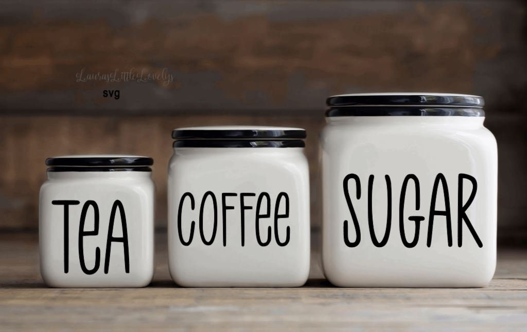 Tea Coffee Sugar Canister Labels Svg Pantry Svg Kitchen Etsy UK