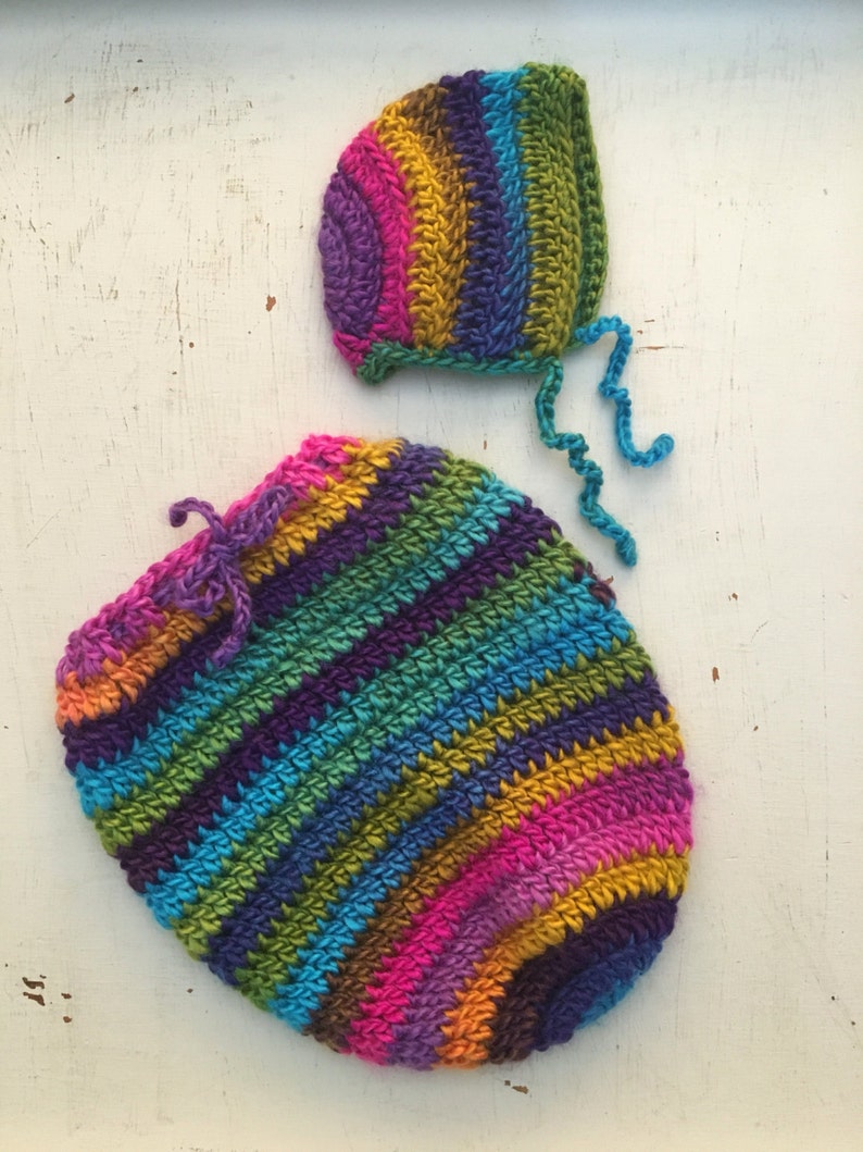 Rainbow Newborn Swaddle Sack And Set Newborn Photo Etsy