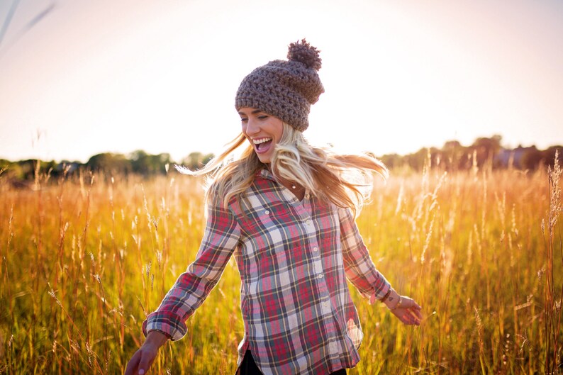 Women/'s Slouchy Winter Hat Women/'s Chunky Slouchy Hat Women/'s Chunky Hat With Pom