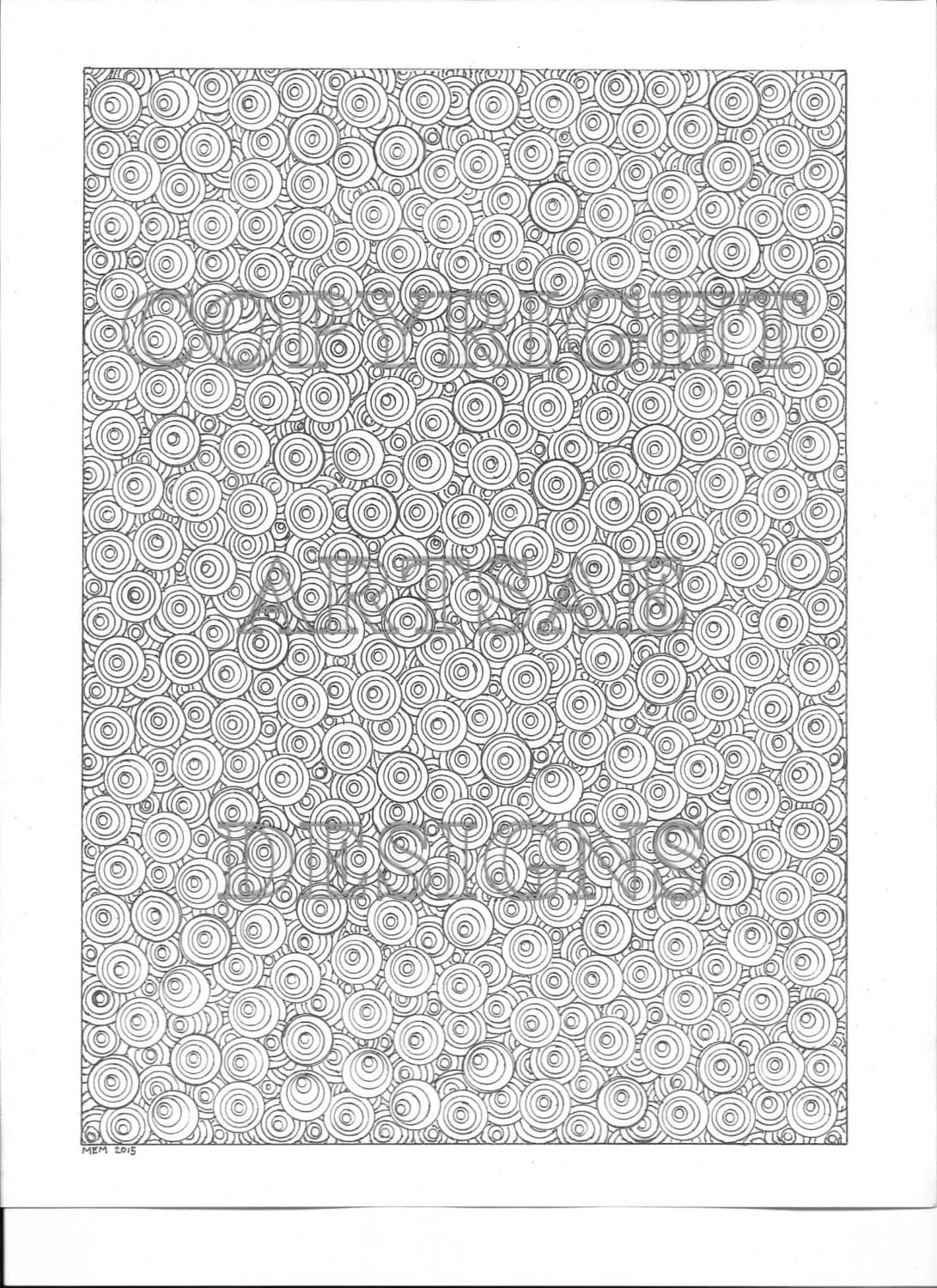 Coloring Page - Concentric Circles - Etsy