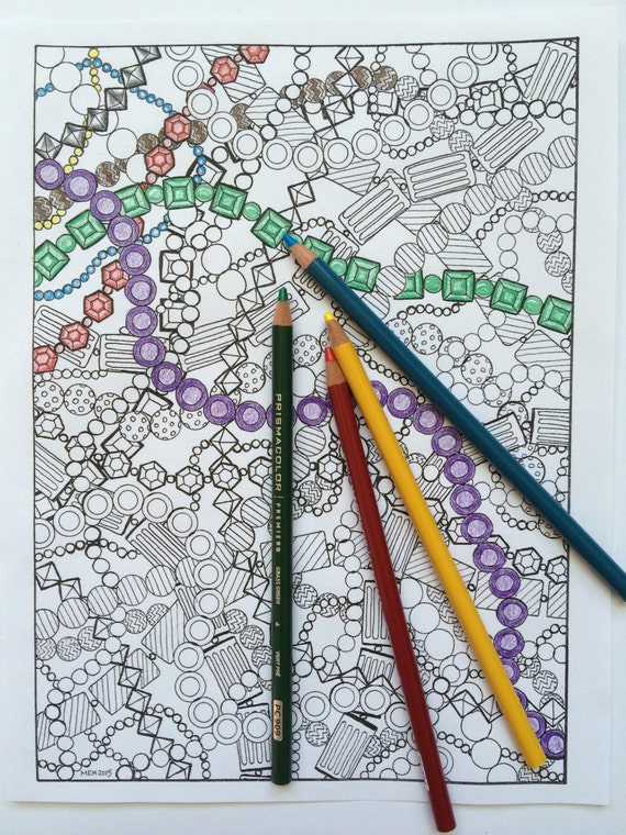 Coloring Page Bead Strings | Etsy