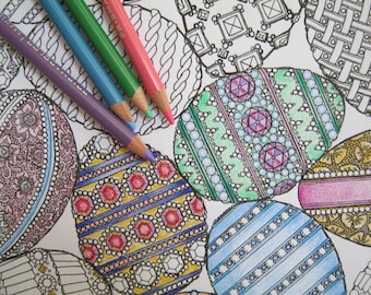 Dibujo para colorear - Huevos joya