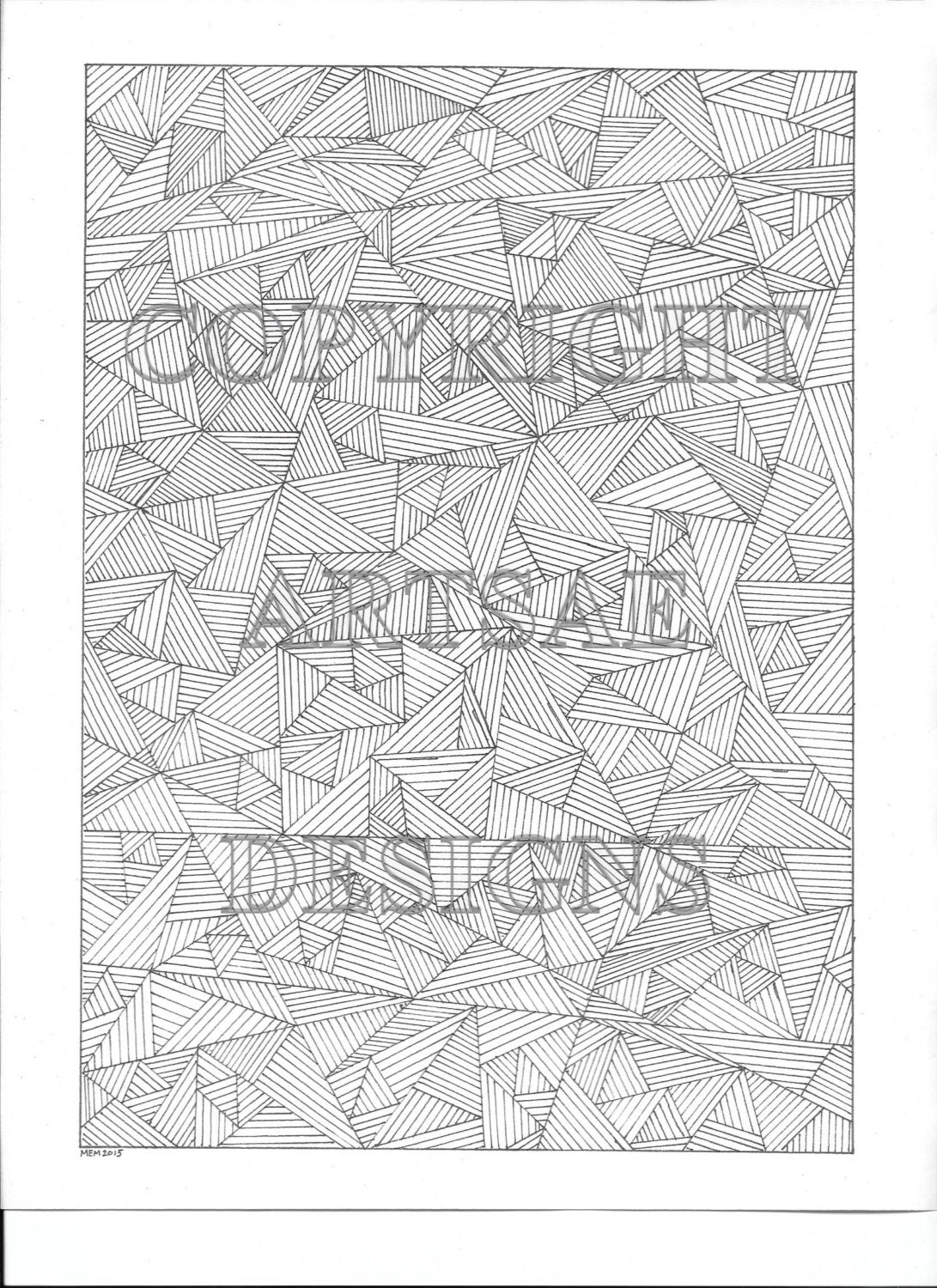 Triangle Inset Color Page Coloring Page - Triangles - Etsy