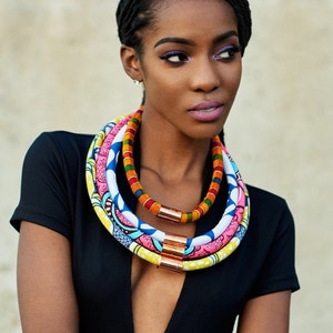 Ankara Copper Statement Necklace