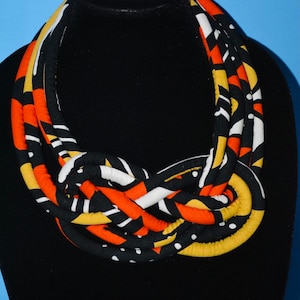 Ankara Necklace, Statement Necklace, Ethnic Necklace, Triabal Neckalce, Bib Necklace, African Print necklace, HawasBoutique, Kente Necklace.