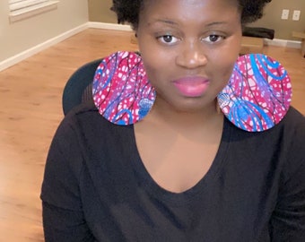 Ankara Fabric Earrings: African Print Kente Hoops