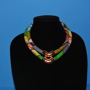 Ankara Necklace, Statement Necklace, Ethnic Necklace, Triabal Neckalce, Bib Necklace, African Print necklace, HawasBoutique, Kente Necklace.