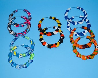 Bamboo Earrings/Ankara Earrings