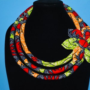 Mixed Ankara Necklace, Statement Necklace, Ethnic Necklace, Triabal Neckalce, Bib Necklace, African Print necklace, Kente Necklace.