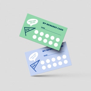 Perforée de récompenses imprimable | Carte de fidélité pour enfants | Coupon de récompense | Cartes de motivation | Système de récompense pour les étudiants | Tableau des récompenses