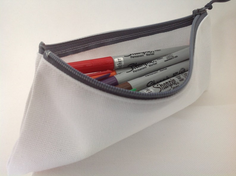 pencil case fabric bag plain canvas case gift bag zipper canvas pouch party gift Plain canvas pencil case sturdy coin purse