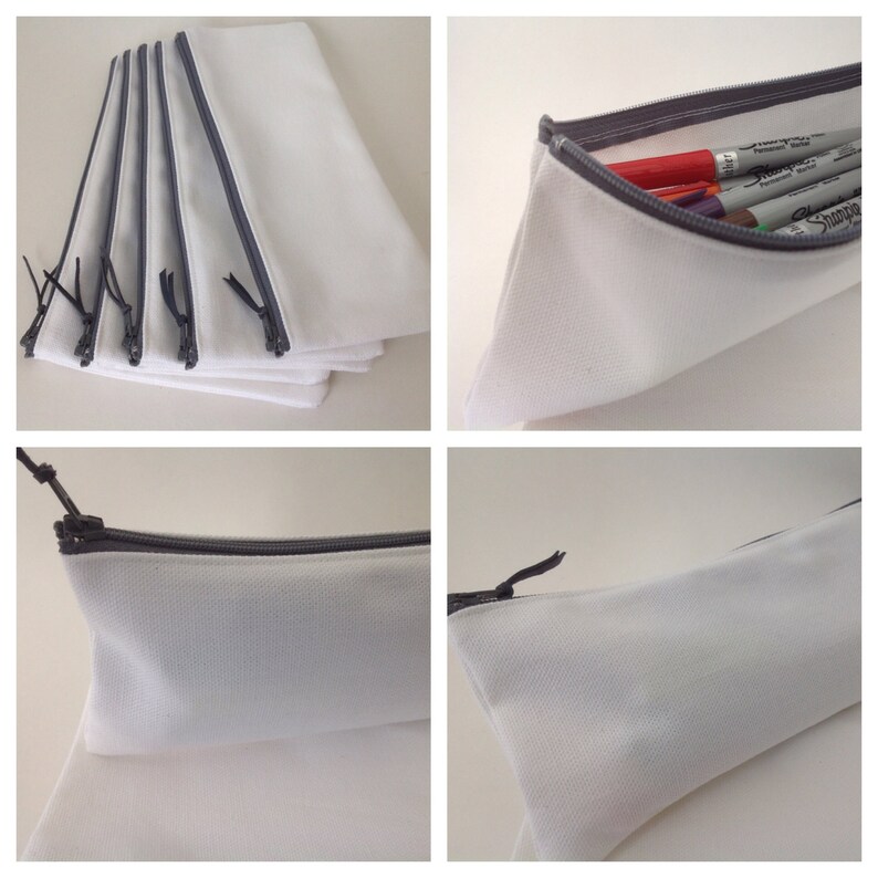 pencil case fabric bag plain canvas case gift bag zipper canvas pouch party gift Plain canvas pencil case sturdy coin purse