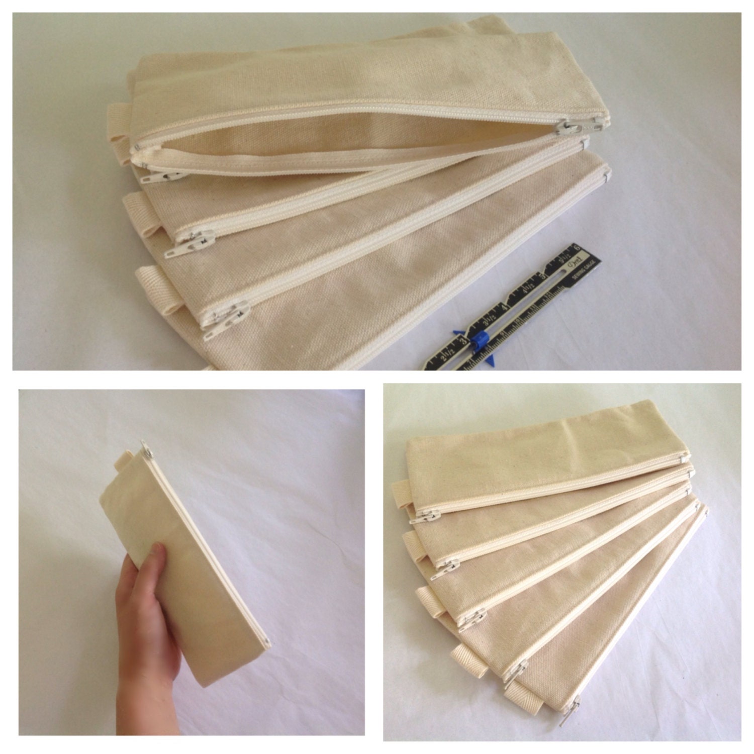 natural canvas pencil bag