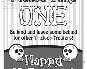 printable sign for halloween candy bowl for trick or treaters instant download digital file 85x11 please take one happy halloween