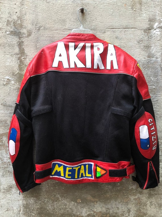 1980s Hand Painted Red Motorcycle Jacket Patched Hans Painted