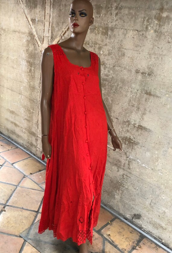 CHERRY Red VIntage 1980s Dress - image 5