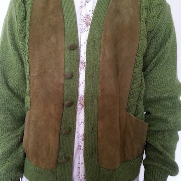 GREEN PEA! 1960s Men's Vintage Sweater