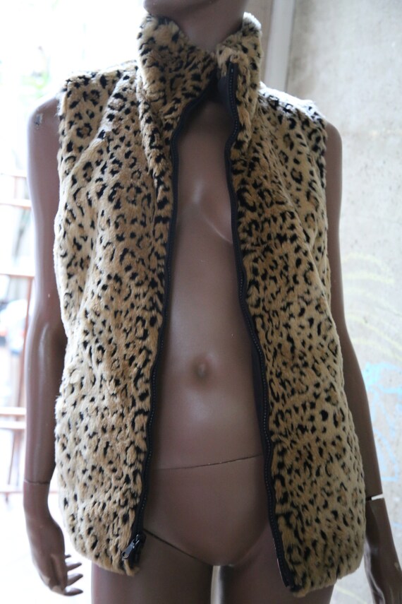Reversible Faux Fur Leopard Vest