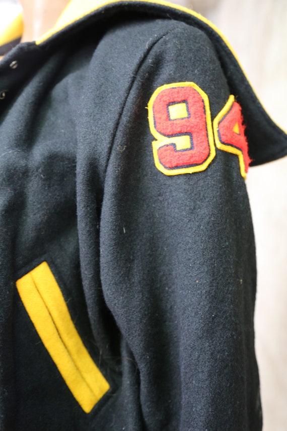 1994 Dance Drill Team Letterman Jacket Yellow and Bla… Gem