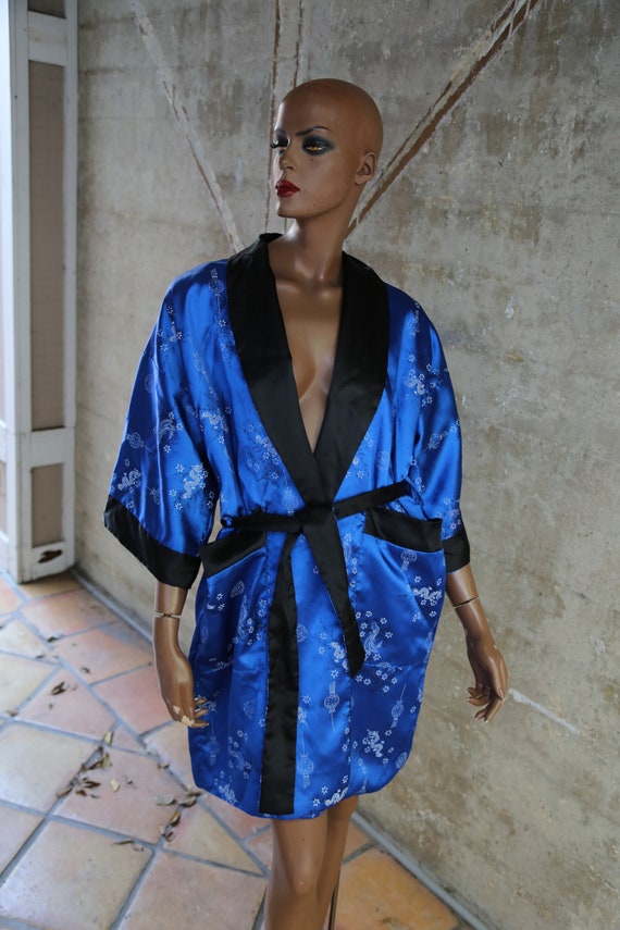 1990s Vinatag Blue Men's Unise Kimono Outerwear R… - image 6