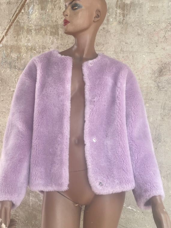 Lavender Vintage Faux Fur Jacket