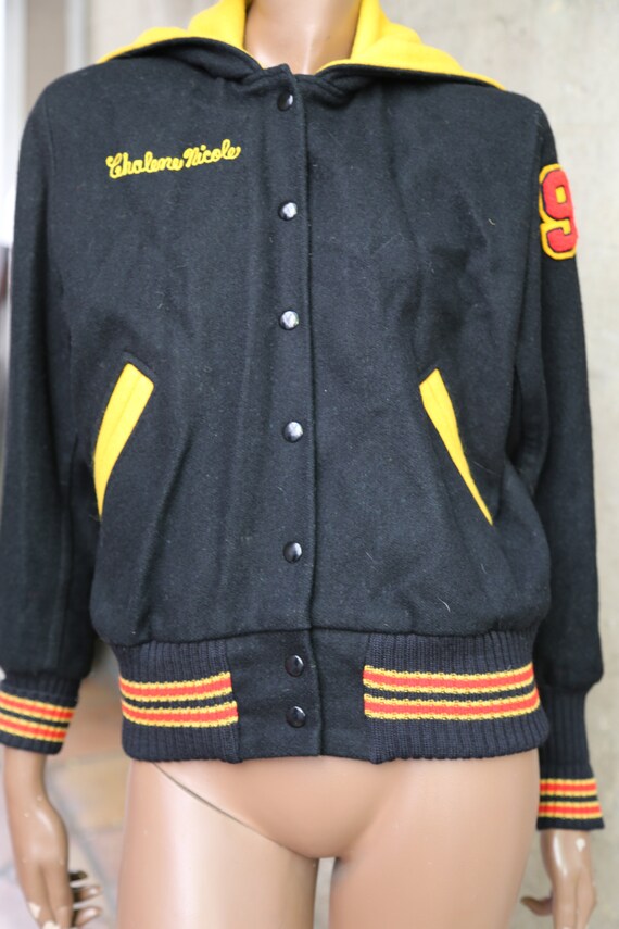 1994 Dance Drill Team Letterman Jacket Yellow and Bla… Gem
