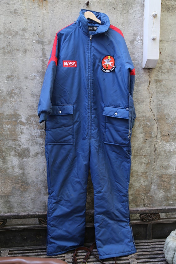 1980s Sears Ski Suit Jumpsuit Red and Blue Nasa Pa