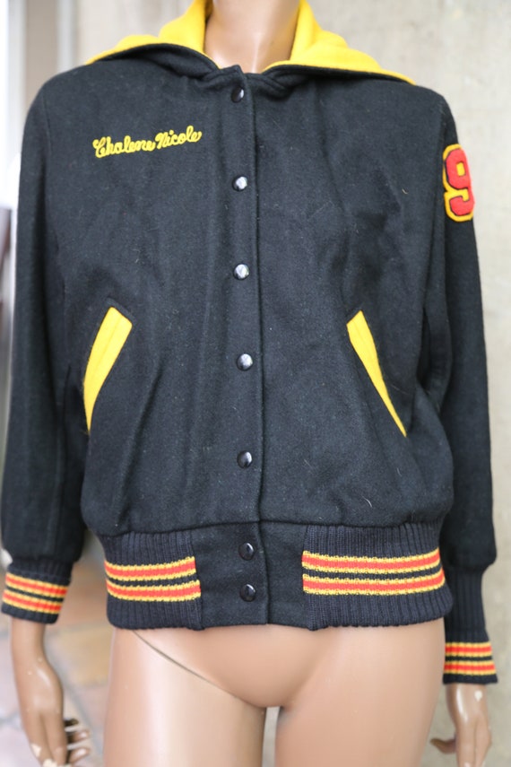 1994 Dance Drill Team Letterman Jacket Yellow and Bla… Gem