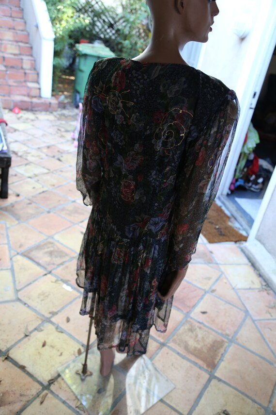 Boho 1990s Avant Garde Floral Abstract Boho Dress… - image 4