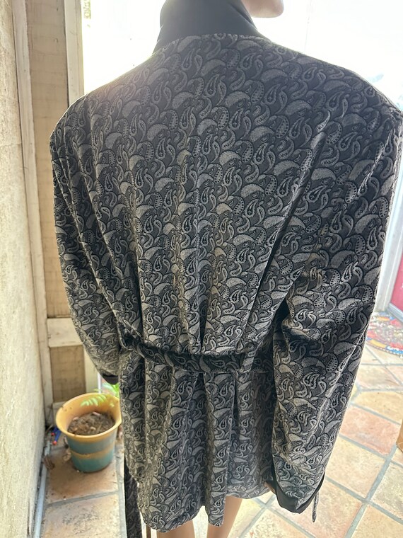 Vintage Nordstroms Smokers Jacket Grey and Black … - image 7