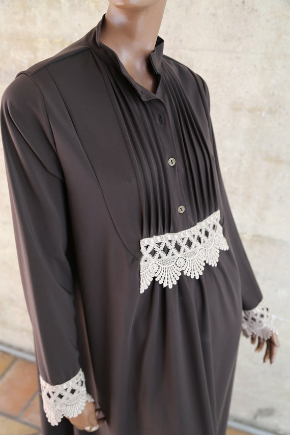 Beautiful Black Kaftan Dress Large Long Gothic Bo… - image 4