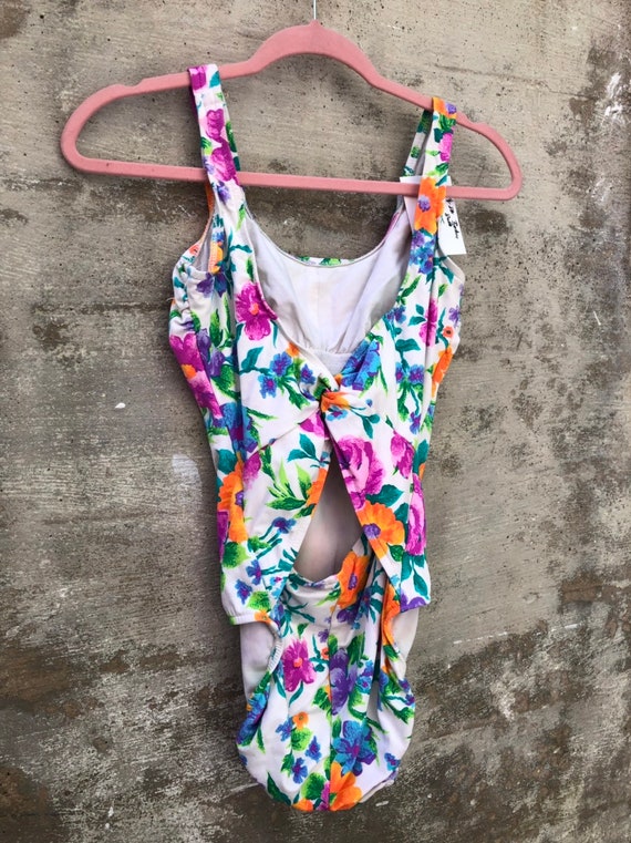 Floral 80s Swimsuit - image 1