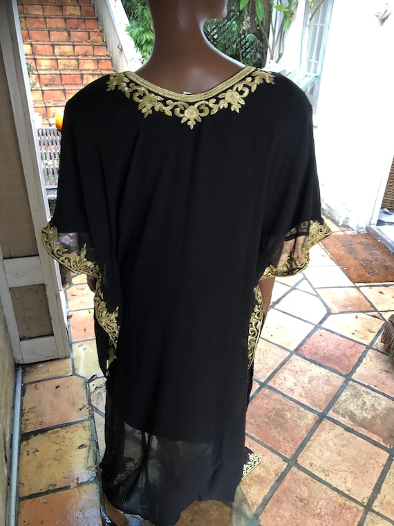 1990s Embroidered Black Ethnic Dress Made in India - image 2