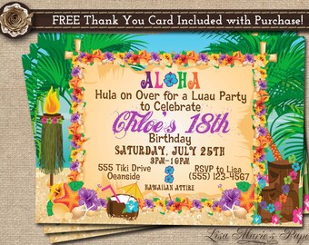 hawaiian invitation etsy