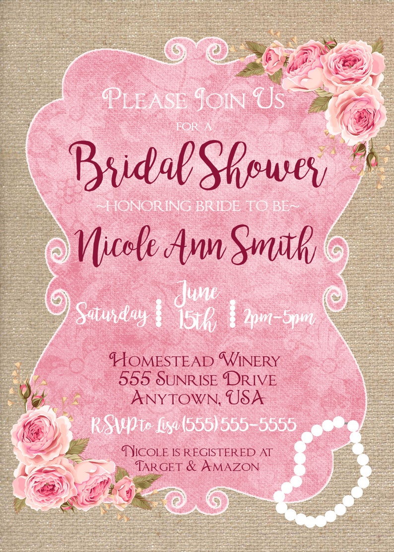 Bridal Shower Invitation Edit Yourself Invitation Templett Etsy