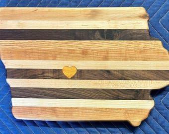 Heart of Iowa cutting board