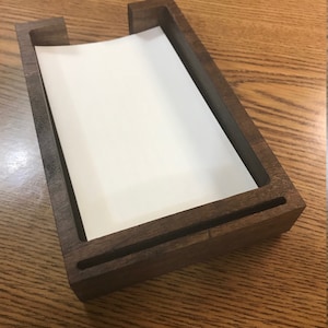 Card Holder for 5 X 3 note cards - Great for holding notes, or organizing yourself (Shown in walnut)