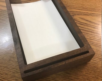 Walnut Note Card Holder for 5x3 Cards – Desk Organizer