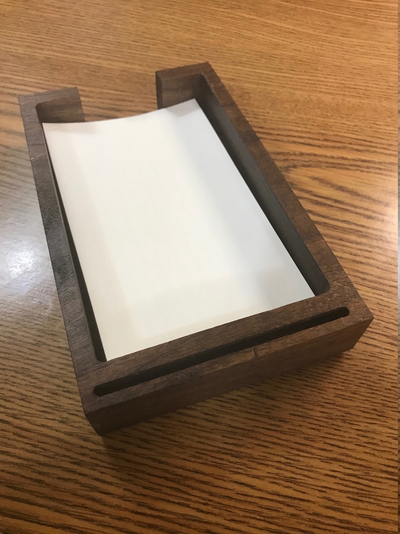 Card Holder for 5 X 3 note cards Great for holding notes, or organizing yourself Shown in walnut image 1