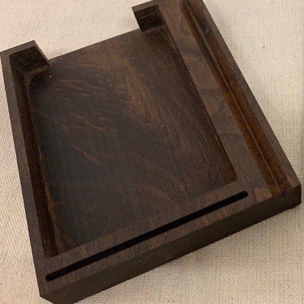 Card Holder for 6 X 4 note cards - with pencil holder - Great for holding notes, or organizing yourself (Shown in walnut)