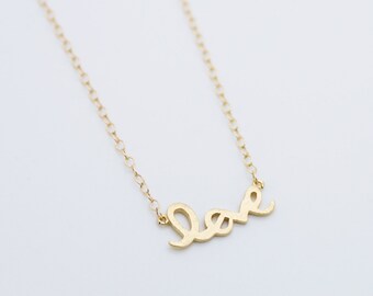 Love pendant gold filled necklace pretty, lovely, cute jewelry, heart word